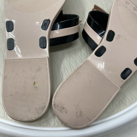 Melissa Shoes Jelly Sandals Flip Flops 10 Bow Vegan Plastic Pink Black Brazil - Picture 10 of 12